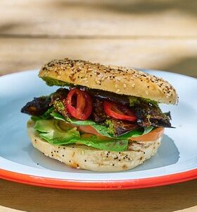 Suped Up Smashed Avo Bagel