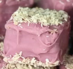 White Chocolate Pink Lamington